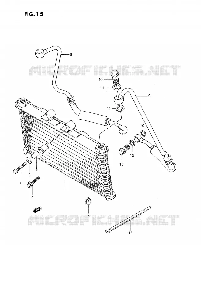 RADIATEUR D'HUILE Suzuki MOTO 1100 GSX-F 1991  GSX1100FM(E2)