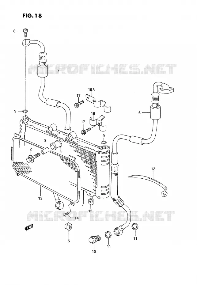 RADIATEUR D'HUILE Suzuki MOTO 1100 GSX-G 1992  GSX1100GN(E2)