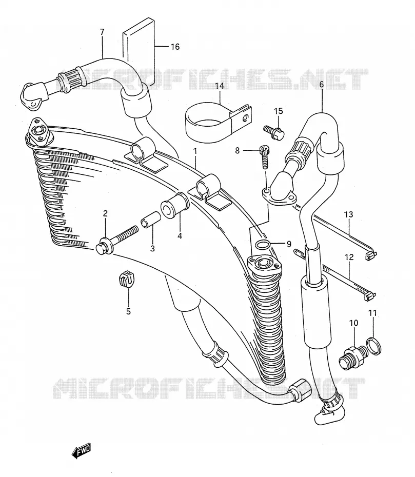 RADIATEUR D'HUILE Suzuki MOTO 1100 GSX-R 1992  GSX-R1100N(E28)