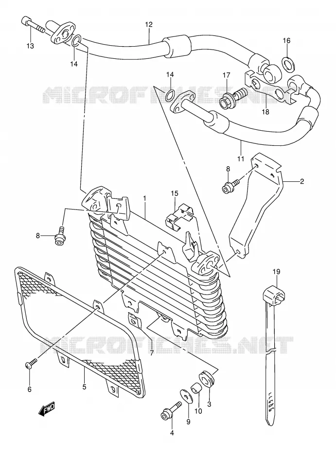 RADIATEUR D'HUILE Suzuki MOTO 1100 GSX-R 1997  GSX-R1100WV(E28)