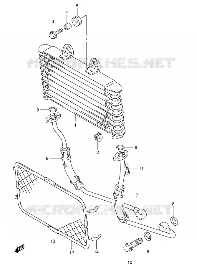 RADIATEUR D'HUILE Suzuki MOTO 1200 BANDIT 1998  GSF1200SW(E28)