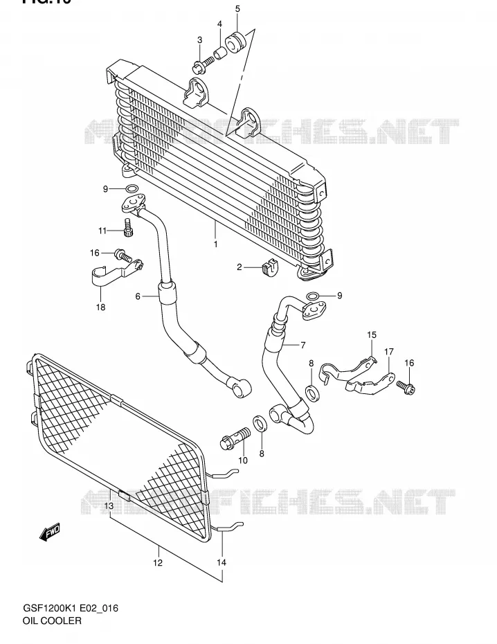 RADIATEUR D'HUILE Suzuki MOTO 1200 BANDIT 2004  GSF1200K4(E2)