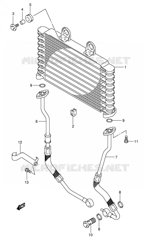 RADIATEUR D'HUILE Suzuki MOTO 650 BANDIT 2005  GSF650SUAK5(E2)