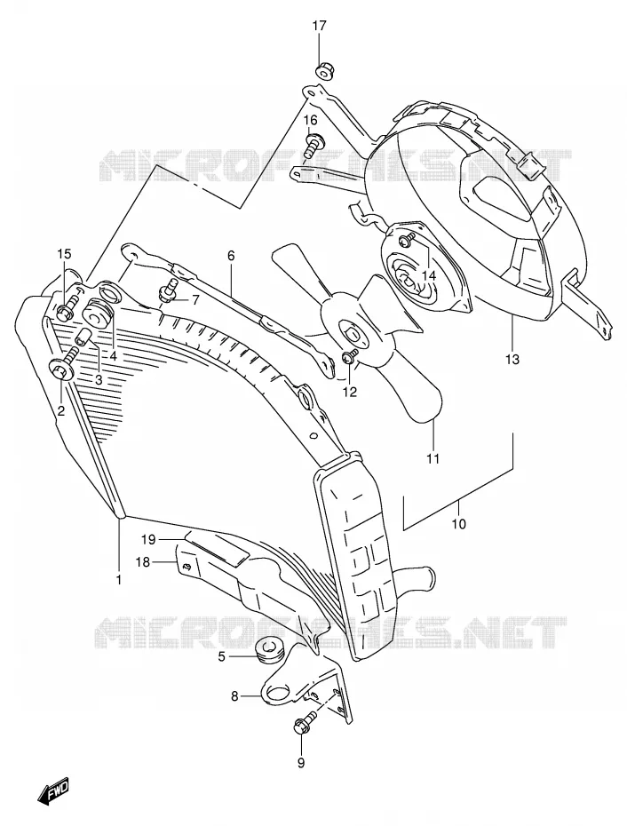 RADIATEUR Suzuki MOTO 1100 GSX-R 1996  GSX-R1100WT(E2)