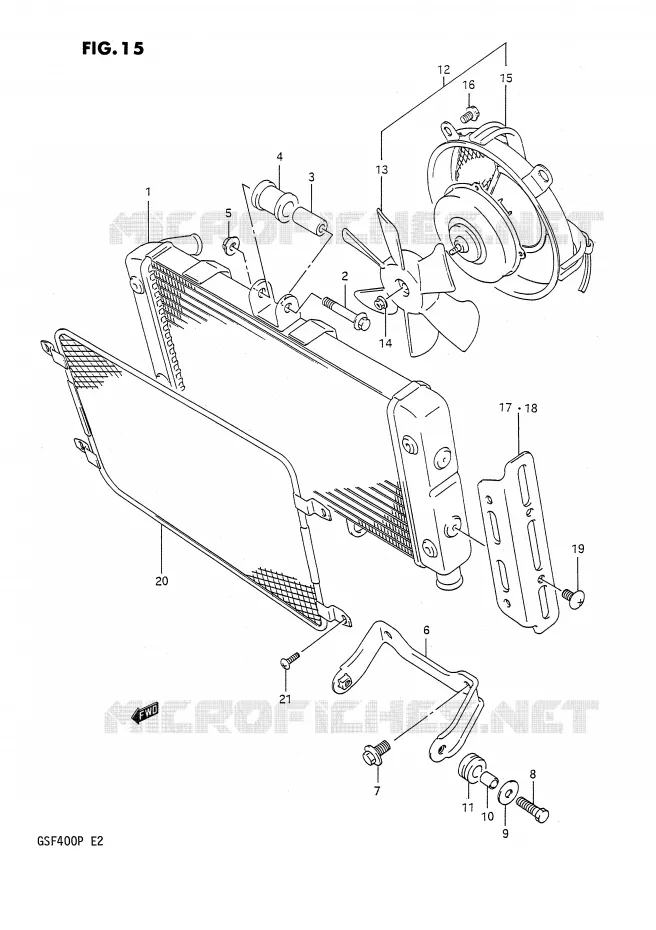 RADIATEUR Suzuki MOTO 400 BANDIT 1993  GSF400P(E2)