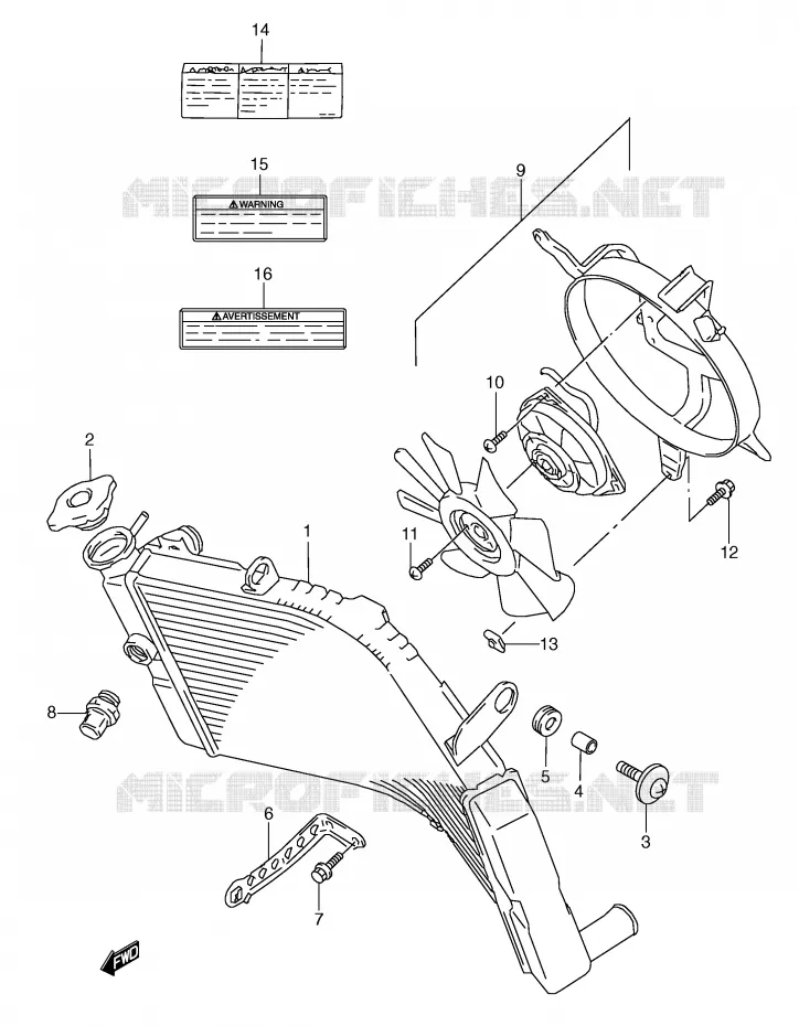 RADIATEUR Suzuki MOTO 600 GSX-R 1997  GSX-R600V(E2)