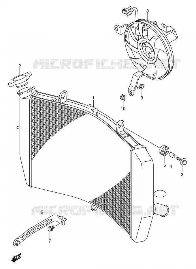 RADIATEUR Suzuki MOTO 600 GSX-R 2004  GSX-R600U3K4(E2)