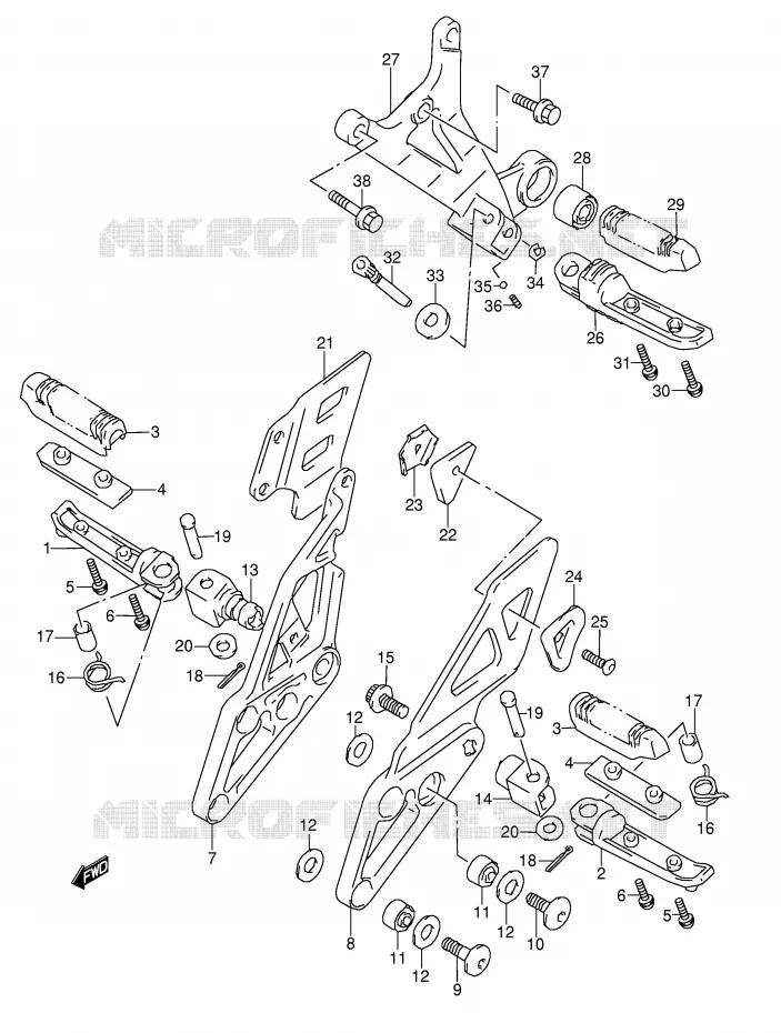 REPOSE PIED (MODELE P/R) Suzuki MOTO 1100 GSX-R 1995  GSX-R1100WS(E28)