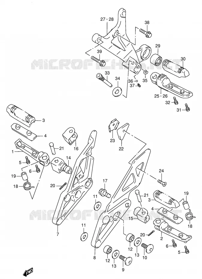 REPOSE PIED (MODELE S/T/V/W) Suzuki MOTO 1100 GSX-R 1996  GSX-R1100WSKT(E2)