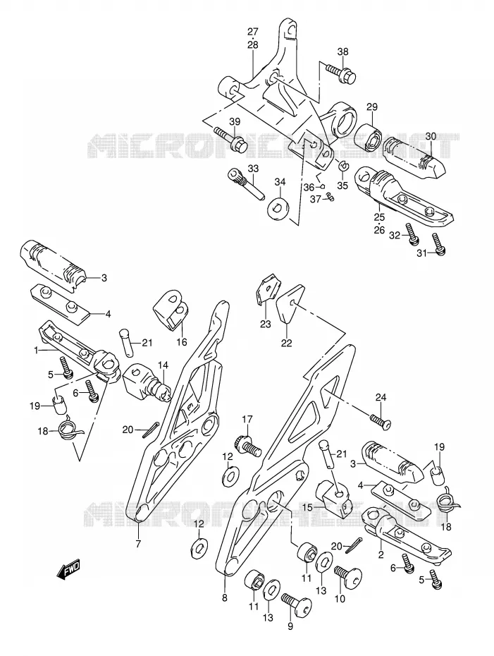 REPOSE PIED (MODELE S/T/V/W) Suzuki MOTO 1100 GSX-R 1998  GSX-R1100WW(E28)