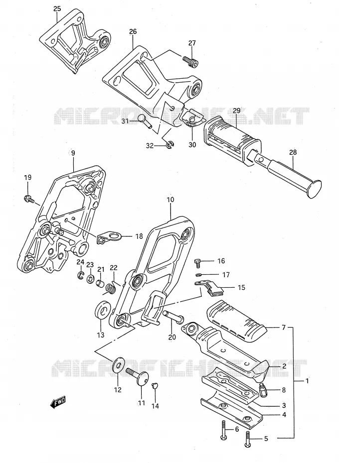 REPOSE PIED Suzuki MOTO 1100 GSX-F 1992  GSX1100FN(E28)