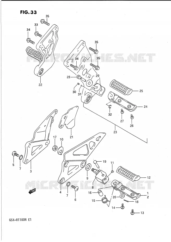 REPOSE PIED Suzuki MOTO 1100 GSX-R 1991  GSX-R1100M(E1)