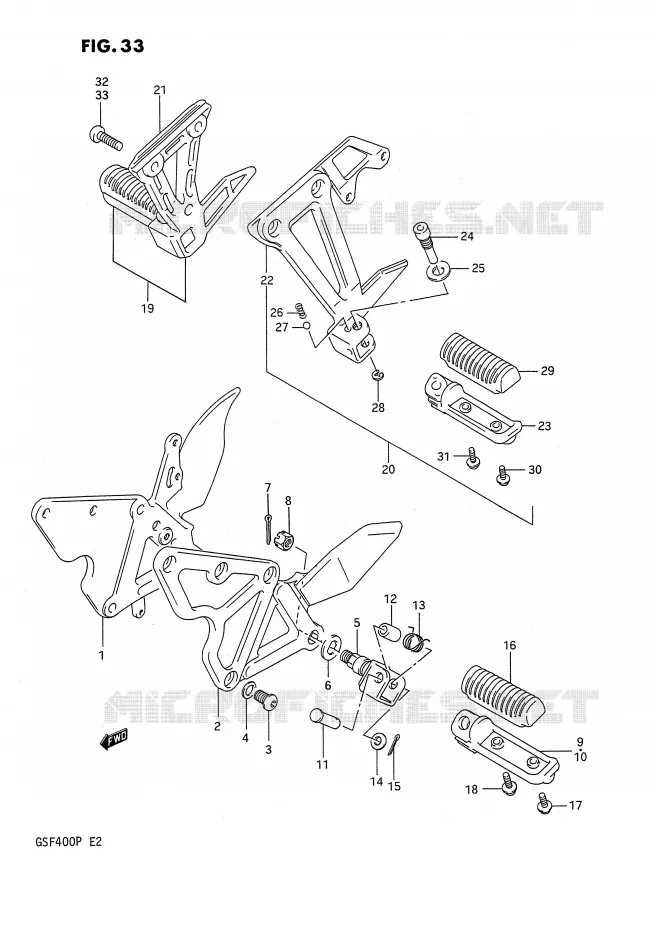 REPOSE PIED Suzuki MOTO 400 BANDIT 1991  GSF400M(E2)