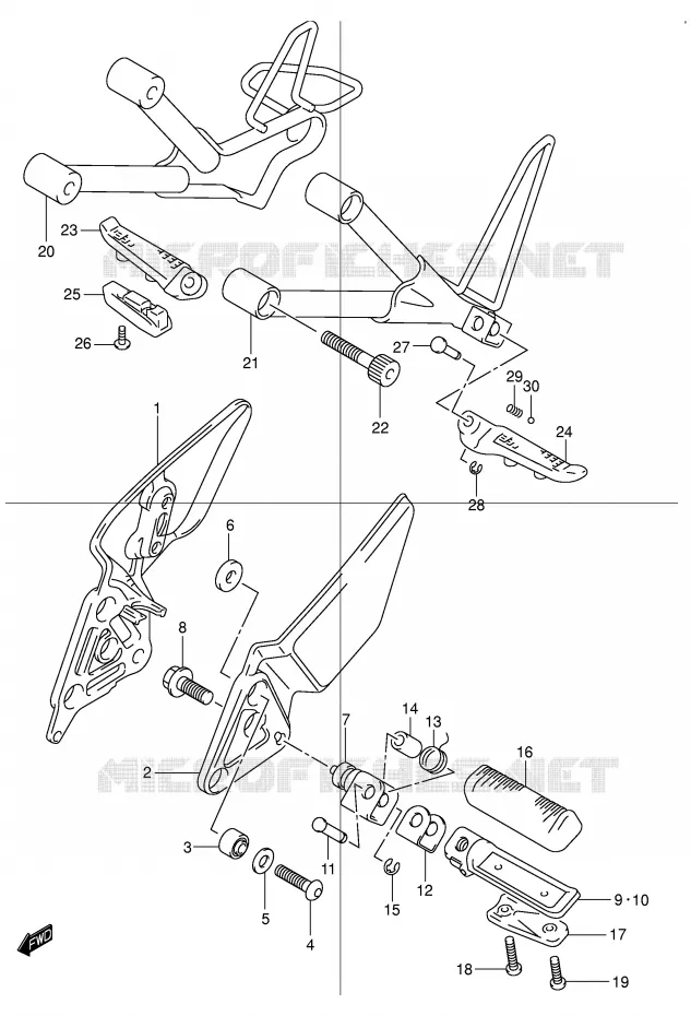 REPOSE PIED Suzuki MOTO 600 BANDIT 2003  GSF600SK3(E2)