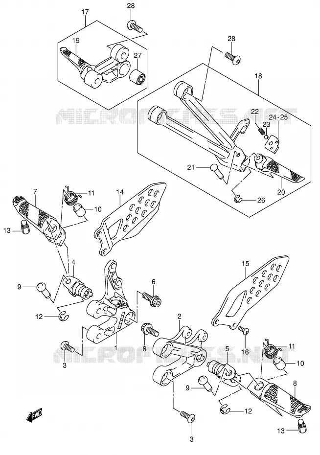 REPOSE PIED Suzuki MOTO 600 GSX-R 2004  GSX-R600U3K4(E2)