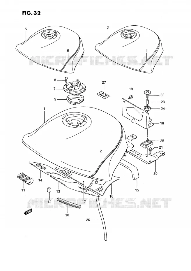 RESERVOIR D'ESSENCE (GSX1100FJ) Suzuki MOTO 1100 GSX-F 1992  GSX1100FN(E2)