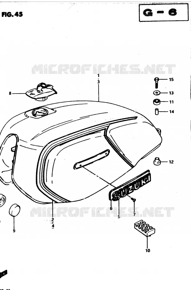 RESERVOIR D'ESSENCE (MODELE D) Suzuki MOTO 850 GS 1983  GS850GD(E1)
