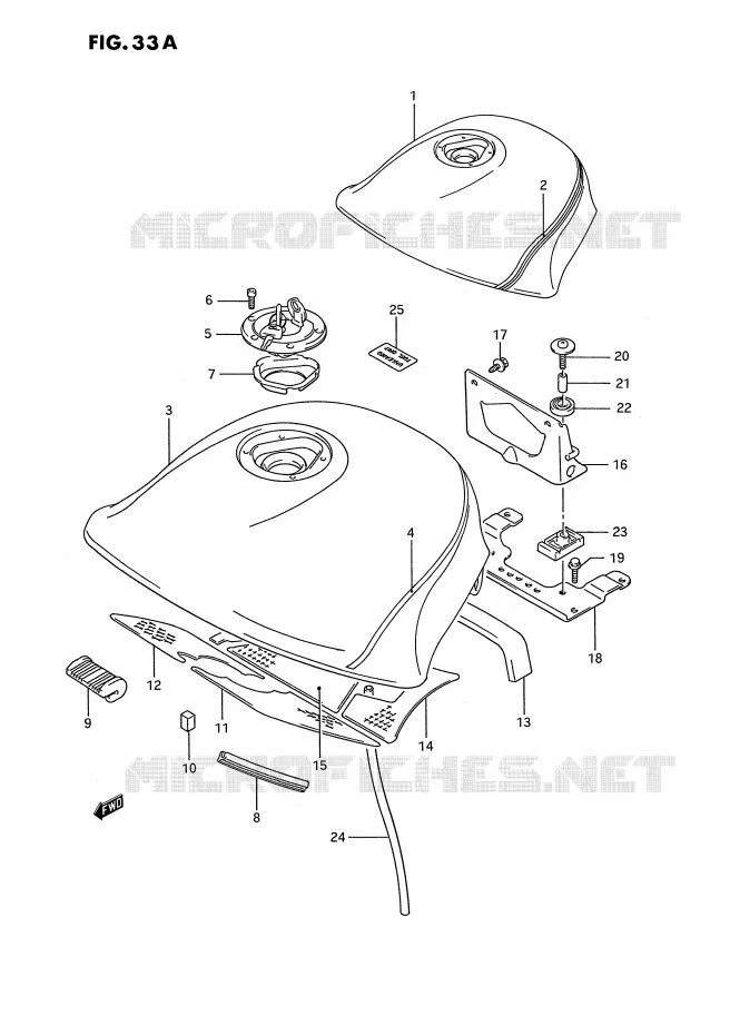 RESERVOIR D'ESSENCE (MODELE K) Suzuki MOTO 1100 GSX-F 1988  GSX1100FJ(E2)