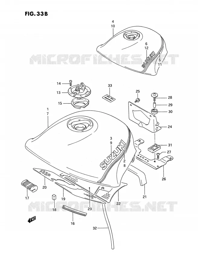 RESERVOIR D'ESSENCE (MODELE L/M) Suzuki MOTO 1100 GSX-F 1993  GSX1100FP(E2)