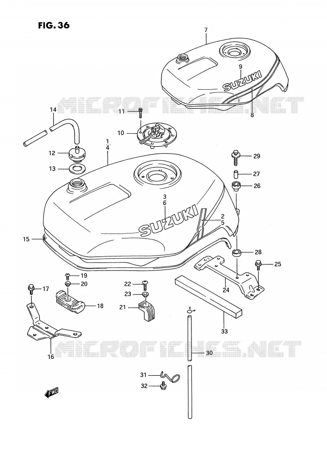 RESERVOIR D'ESSENCE (MODELE N) Suzuki MOTO 750 GSX-R 1995  GSX-R750WS(E2)