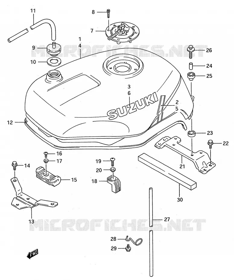 RESERVOIR D'ESSENCE (MODELE N) Suzuki MOTO 750 GSX-R 1995  GSX-R750WS(E28)