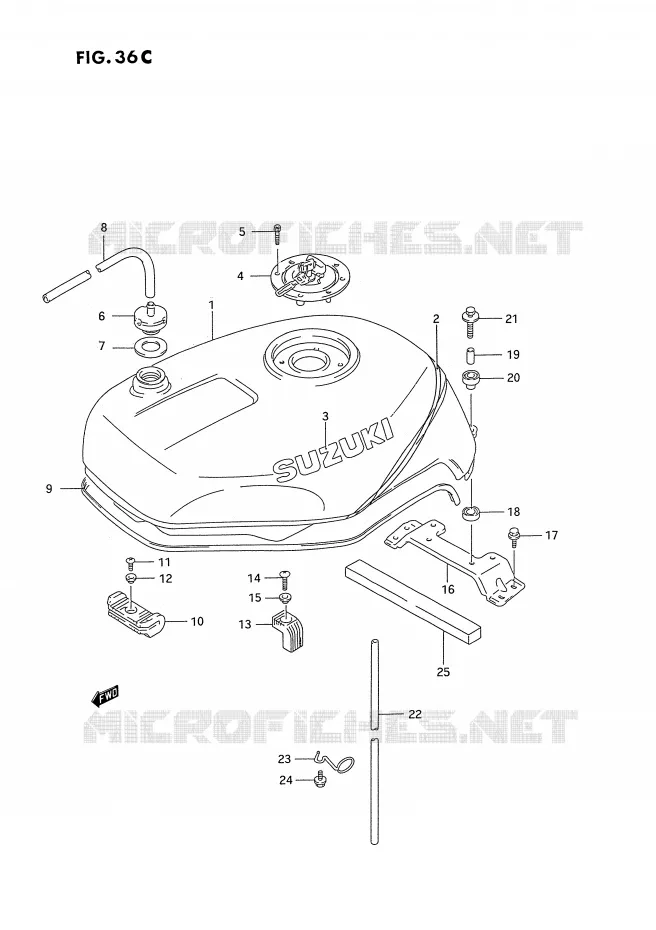 RESERVOIR D'ESSENCE (MODELE S) Suzuki MOTO 750 GSX-R 1992  GSX-R750WN(E2)