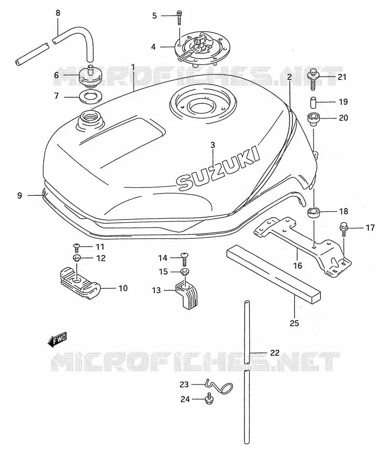 RESERVOIR D'ESSENCE (MODELE S) Suzuki MOTO 750 GSX-R 1992  GSX-R750WN(E28)