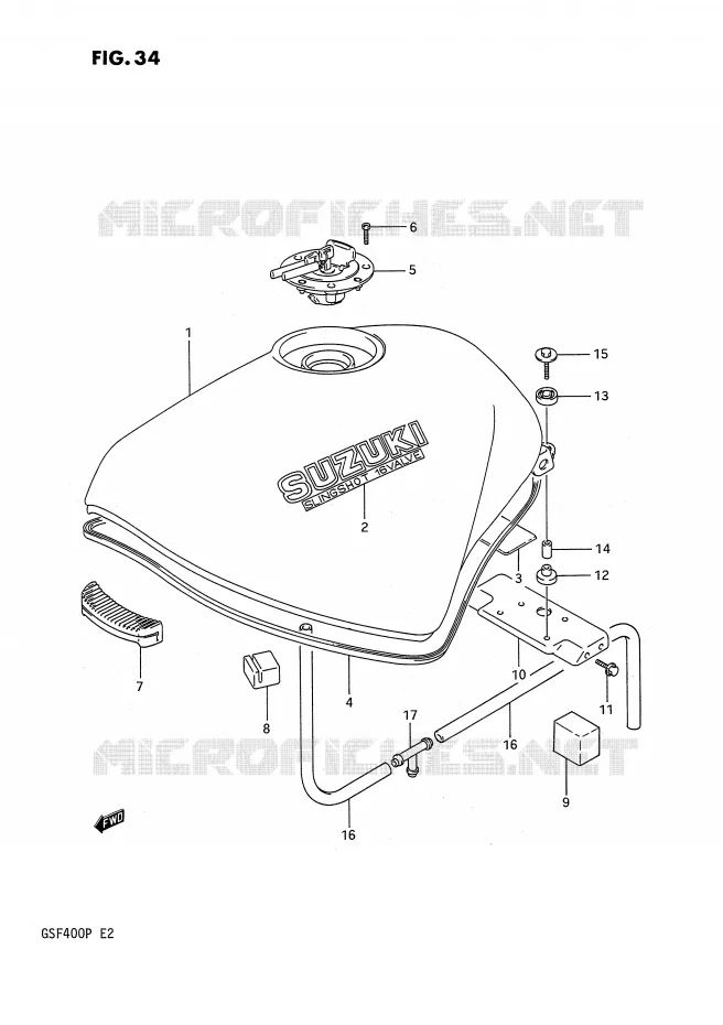 RESERVOIR D'ESSENCE Suzuki MOTO 400 BANDIT 1992  GSF400N(E2)