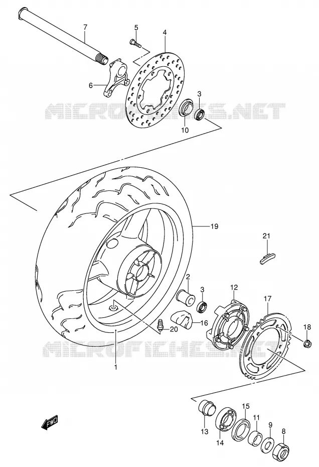 ROUE ARRIERE Suzuki MOTO 600 GSX-R 2002  GSX-R600U2K2(E2)