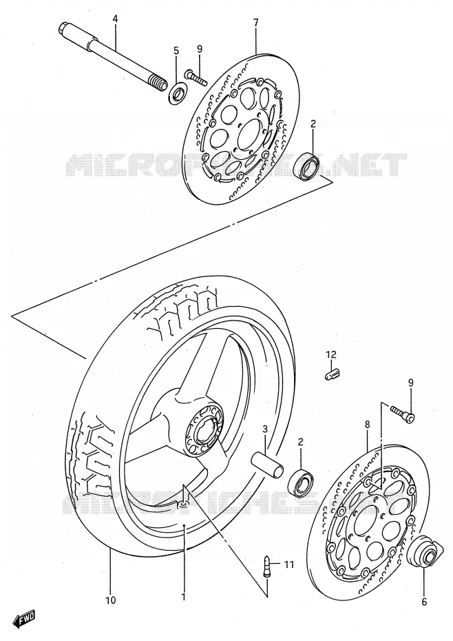 ROUE AVANT (MODELE R/S) Suzuki MOTO 750 GSX-R 1992  GSX-R750WN(E28)