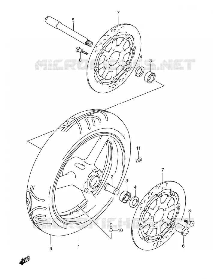ROUE AVANT (MODELE W/X) Suzuki MOTO 600 GSX-R 2000  GSX-R600Y(E2)