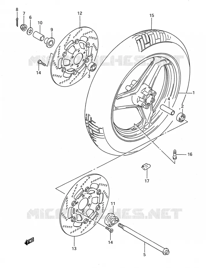 ROUE AVANT Suzuki MOTO 1100 GSX-F 1988  GSX1100FJ(E28)
