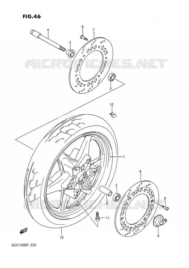 ROUE AVANT Suzuki MOTO 1100 GSX-G 1991  GSX1100GM(E28)