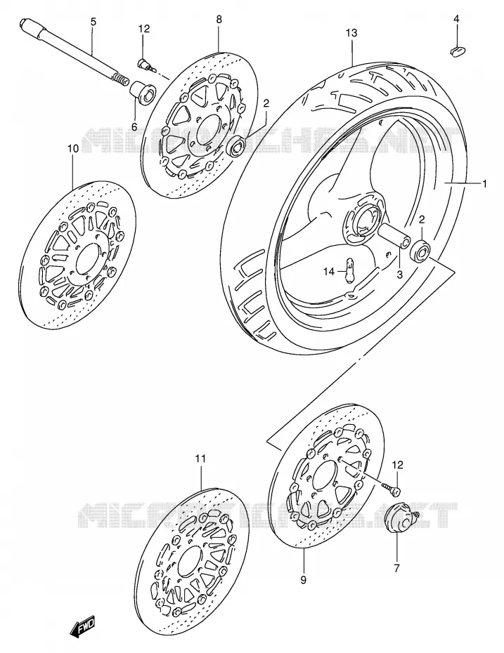 ROUE AVANT Suzuki MOTO 400 GSX-R 1991  GSX-R400RFM(E30)