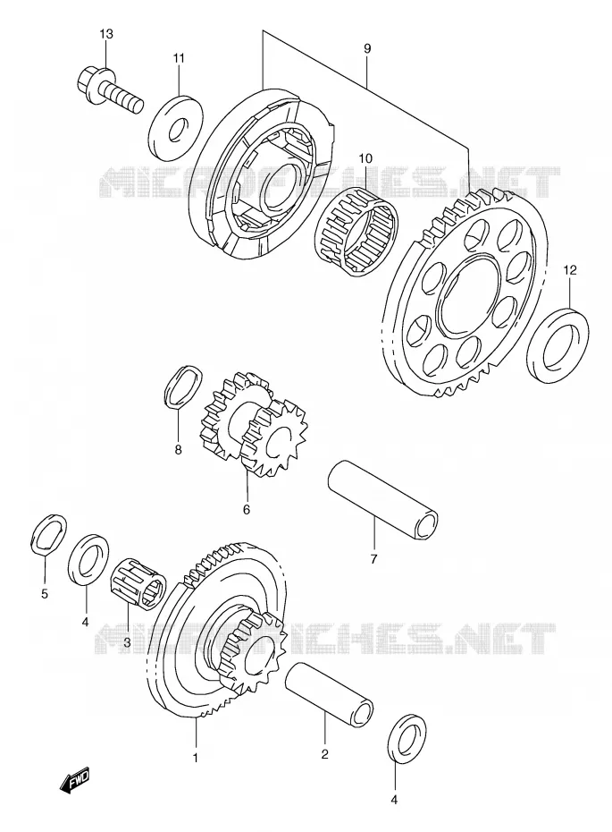 ROUE LIBRE DE DEMARREUR Suzuki MOTO 600 GSX-R 1997  GSX-R600V(E2)