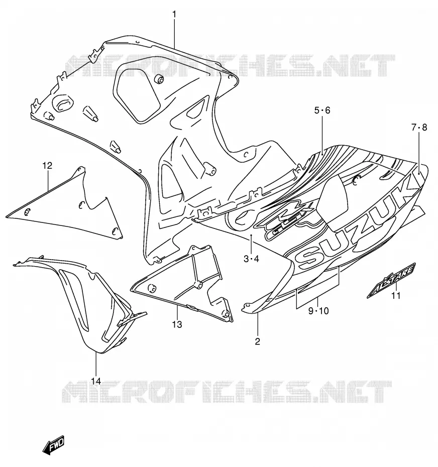 SABOT (GSX-R600ZK3) Suzuki MOTO 600 GSX-R 2001  GSX-R600U1K1(E2)