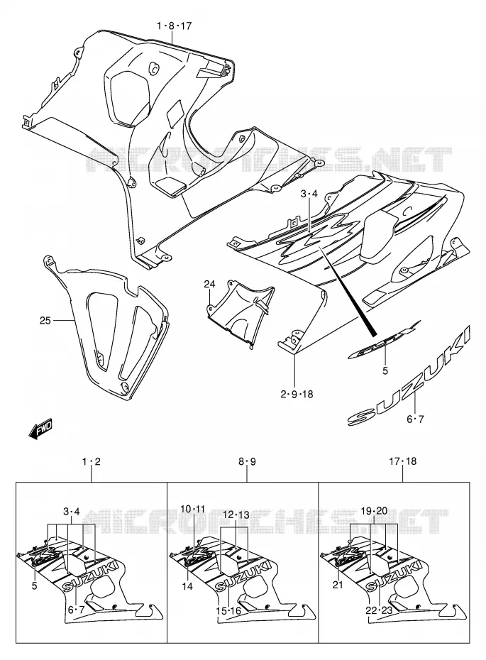 SABOT (MODELE K4) Suzuki MOTO 750 GSX-R 2005  GSX-R750XK5(E2)