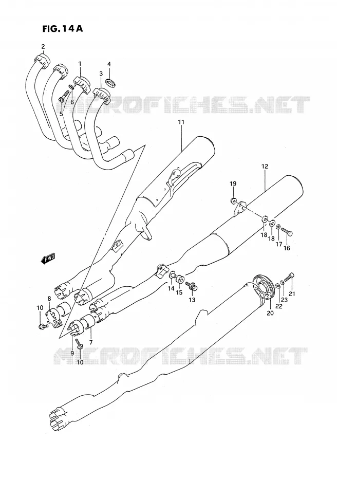 SILENCIEUX (MODELE K/L/M/N/P/R) Suzuki MOTO 1100 GSX-F 1992  GSX1100FN(E2)
