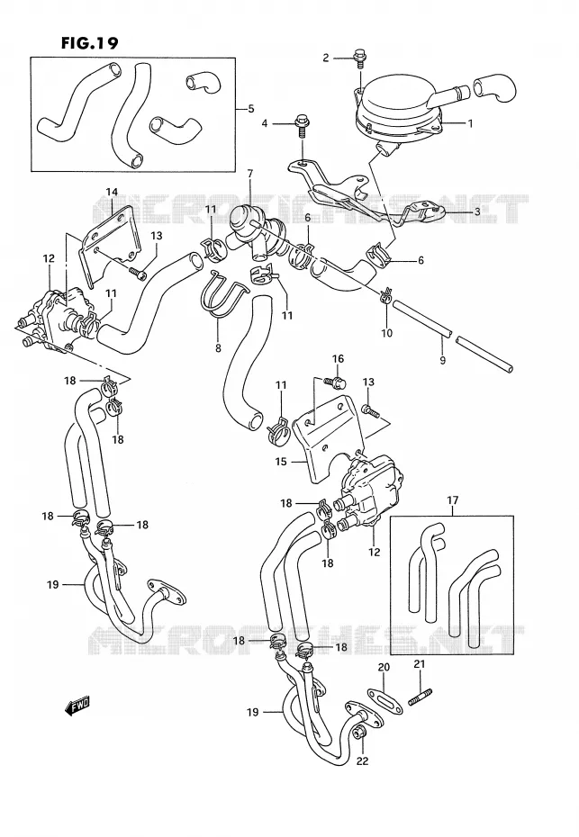 SYSTÈME DE RECYCLAGE GAZ D'ECHAPPEMENT (E18,E39) Suzuki MOTO 1100 GSX-G 1992  GSX1100GN(E2)