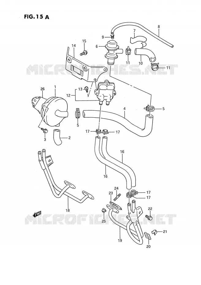 SYSTÈME DE RECYCLAGE GAZ D'ECHAPPEMENT (MODELE K/L/M/N/P/R E18,MODELE M/N E39) Suzuki MOTO 1100 GSX-F 1994  GSX1100FR(E2)