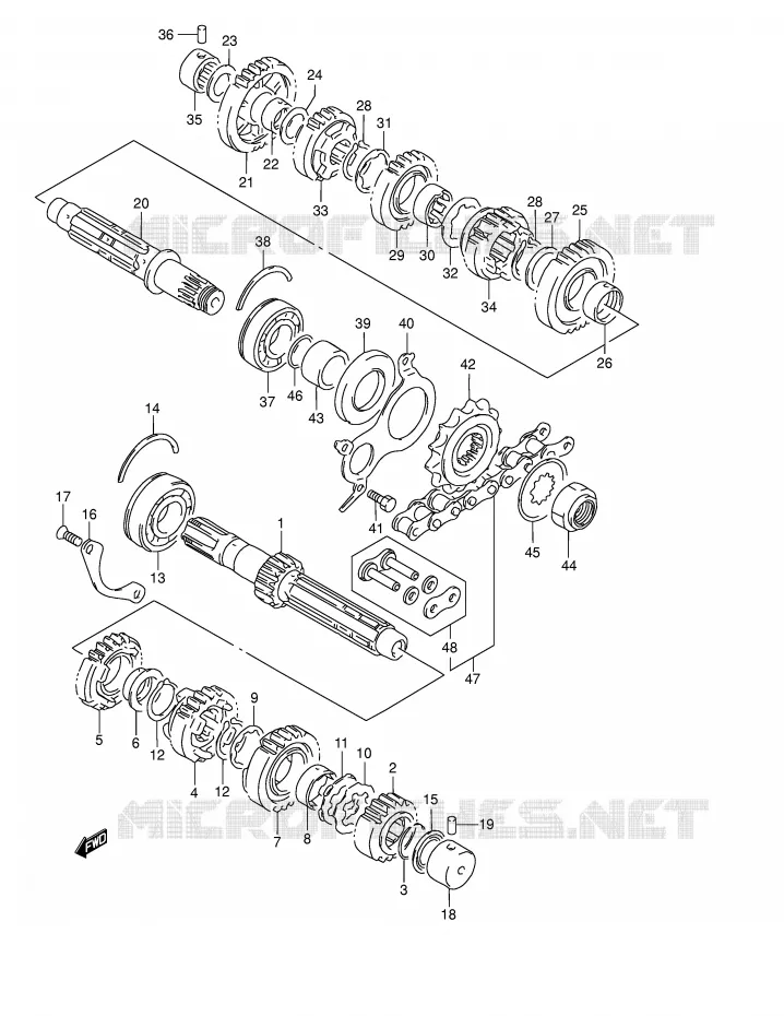 TRANSMISSION Suzuki MOTO 1200 BANDIT 2004  GSF1200K4(E2)