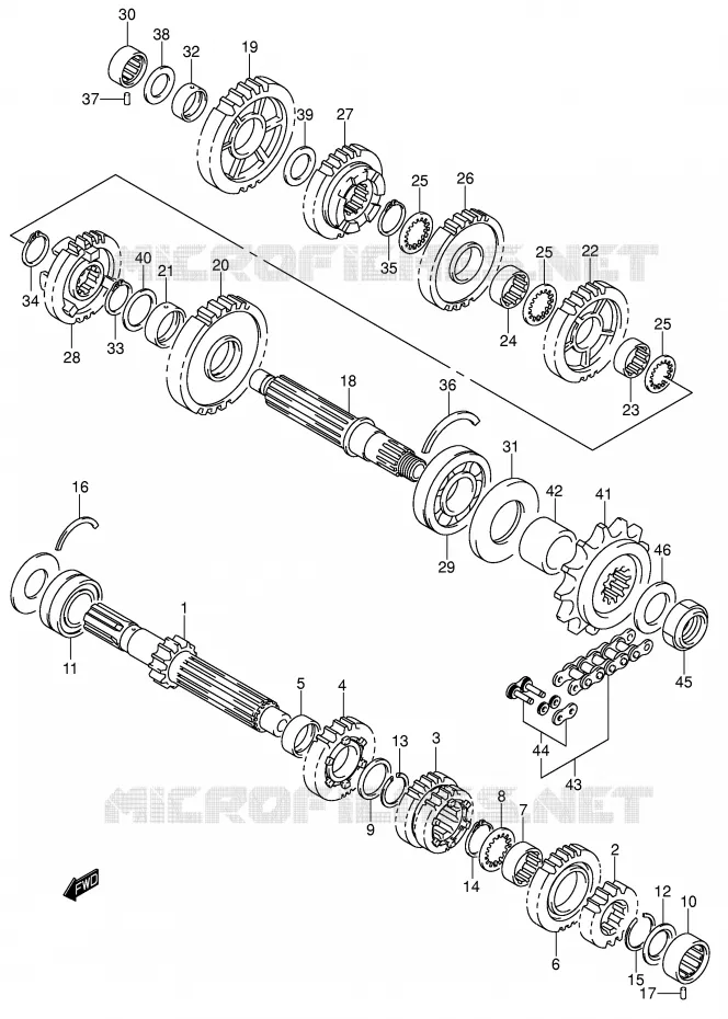 TRANSMISSION Suzuki MOTO 600 GSX-R 2003  GSX-R600U2K3(E2)