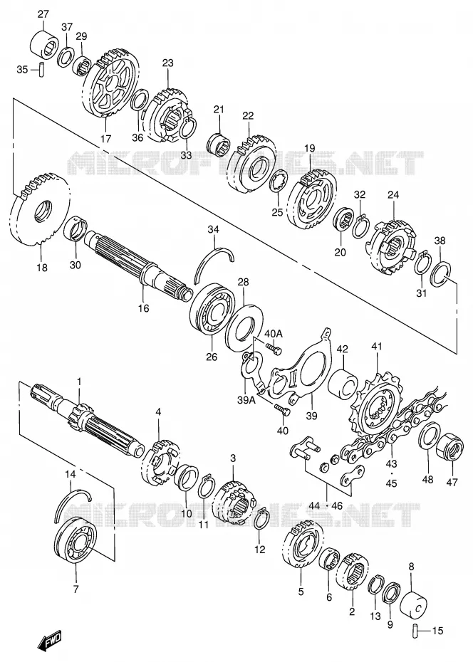 TRANSMISSION Suzuki MOTO 750 GSX-R 1997  GSX-R750V(E2)