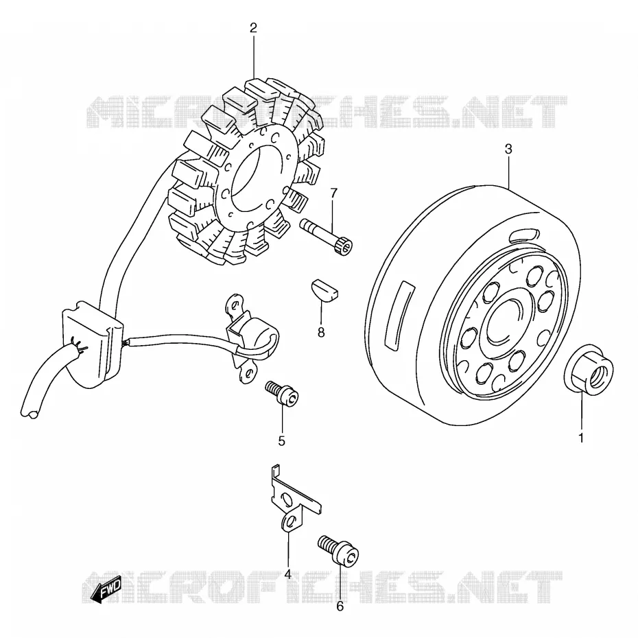 ALLUMAGE ROTOR - STATOR Suzuki SCOOTER 250 BURGMAN 2002  AN250RK2(E2)