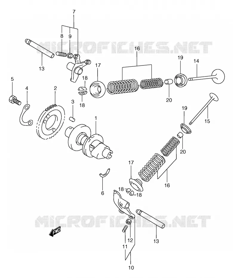 ARBRE A CAMES - SOUPAPES Suzuki SCOOTER 250 BURGMAN 2000  AN250Y(E2)