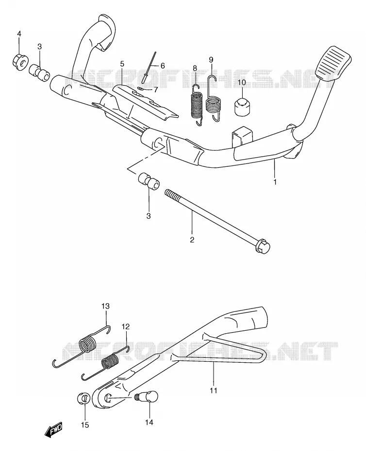 BEQUILLE (MODELE Y/K1/K2) Suzuki SCOOTER 250 BURGMAN 2002  AN250RK2(E2)
