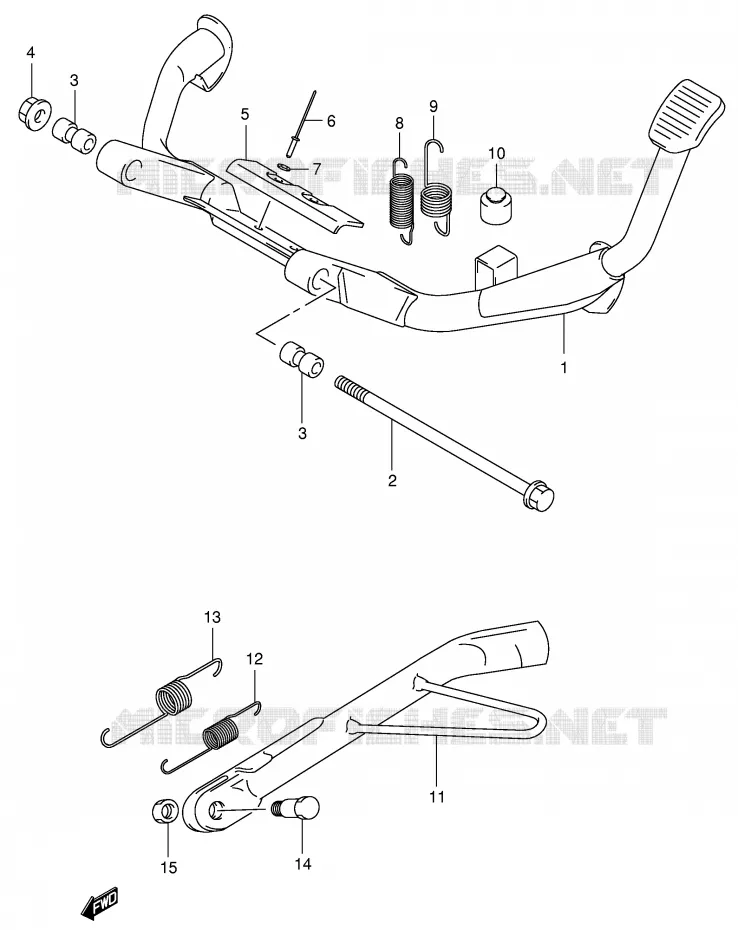 BEQUILLE Suzuki SCOOTER 400 BURGMAN 2000  AN400RY(E2)