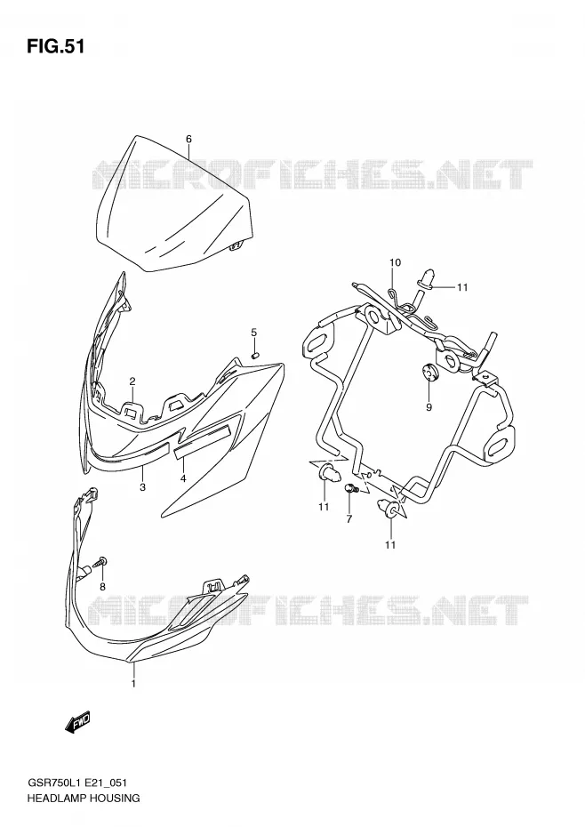 BOL DE PHARE Suzuki MOTO 750 GSR 2011  GSR750UEL1(E21)