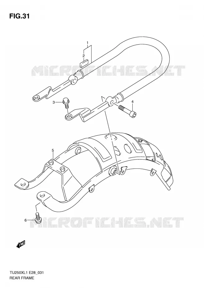 BOUCLE ARRIERE Suzuki MOTO 250 TU 2011  TU250XL1(E28)