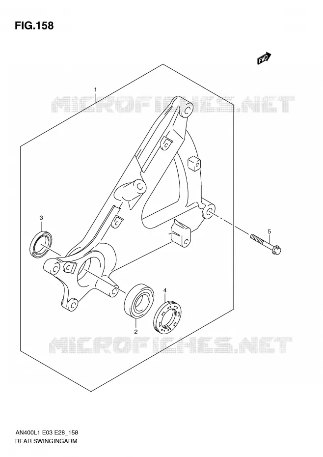 BRAS OSCILLANT ARRIERE Suzuki SCOOTER 400 BURGMAN 2011  AN400L1(E03)